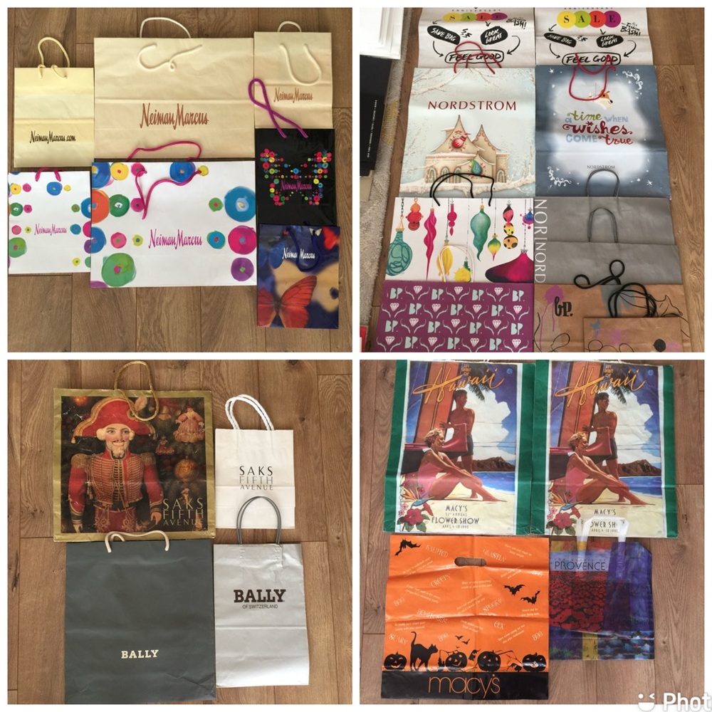 Vintage Dept Shopping Bags - Saks 5th, Bally, Neiman Marcus, Macy’s, Nordstrom